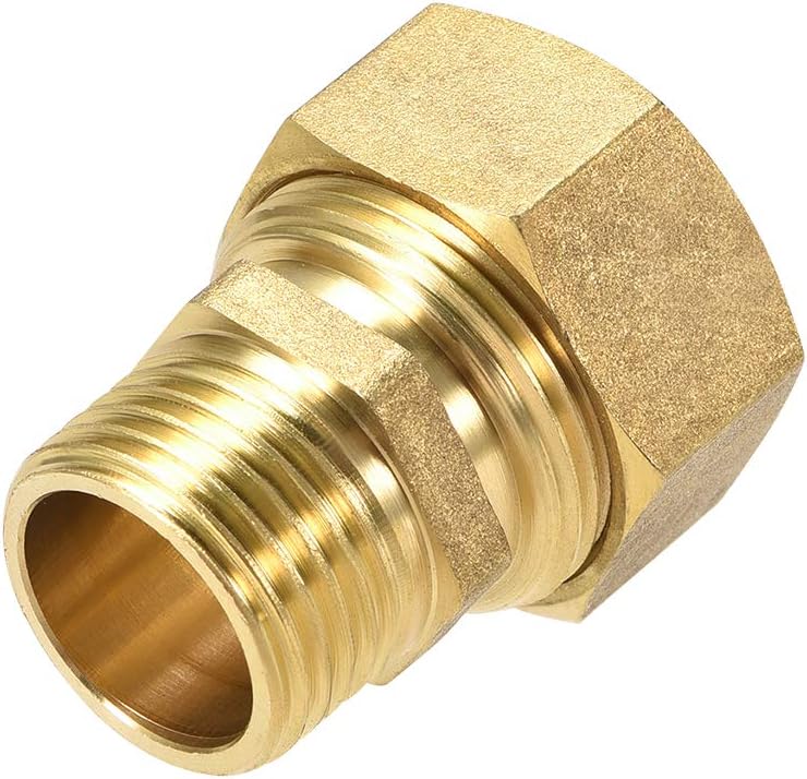 sourcing map Brass Compression Tube Fitting Connector Adapter 20mm Tube OD X 1/2 G Male Gold Tone, Copper,gold, G1/8, 1pcs - Image 5