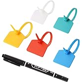 AMPCOM Nylon Cable Zip Ties with Marker, Self-Locking Written-on Cable Mark Ties 4.72 in - 5 Colors/ 100PCS