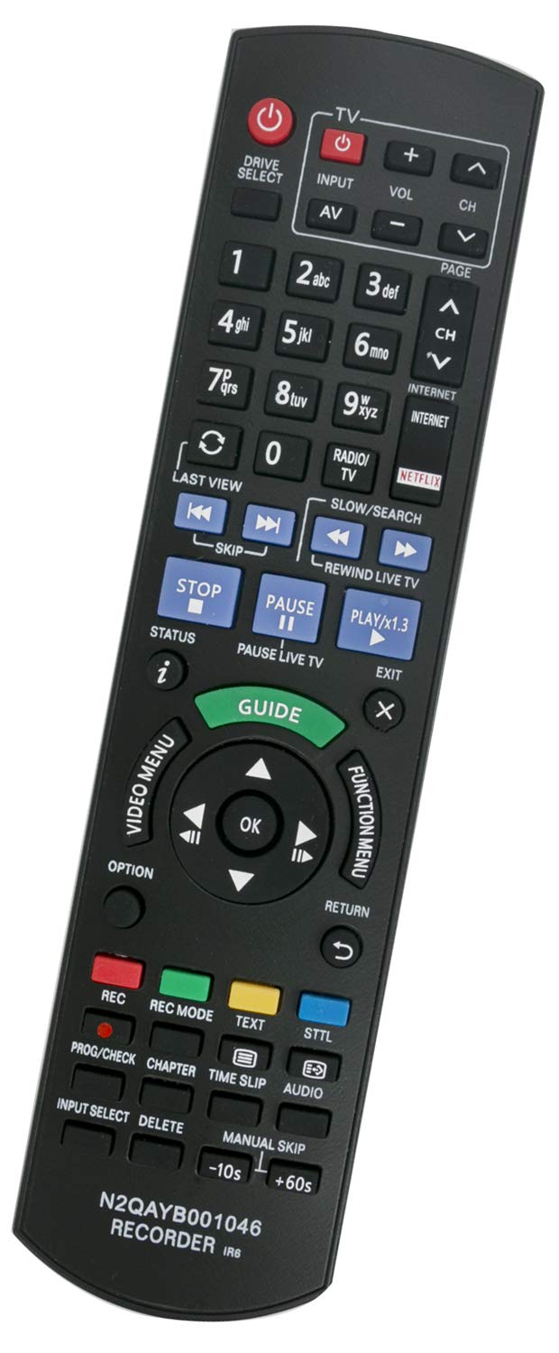 ALLIMITY N2QAYB001046 IR6 Remote Control Replace for Panasonic Blu-ray Recorder DMR-BCT720 DMR-BCT721EG DMR-BCT750 DMR-BCT820 DMR-BCT850EG DMR-BCT950 DMR-BCT950EG DMR-BST750 DMR-BST755EG