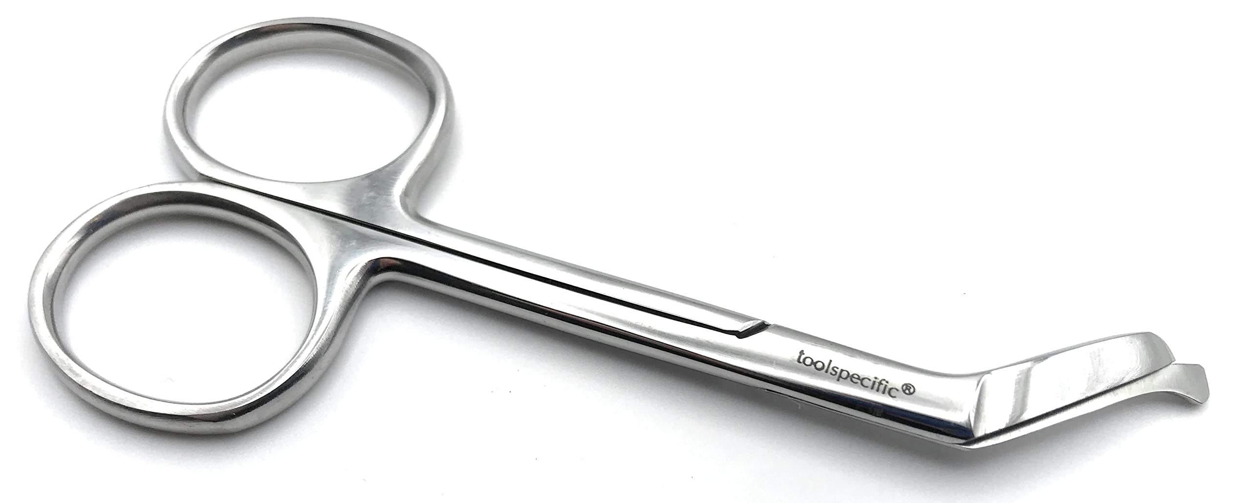 Toolspecific® Stoma Scissors with Curved Cutting Edge and Rounded Tip - Stainless Steel Stoma Bag Cutting Scissors for Cutting The Stoma Base Plate