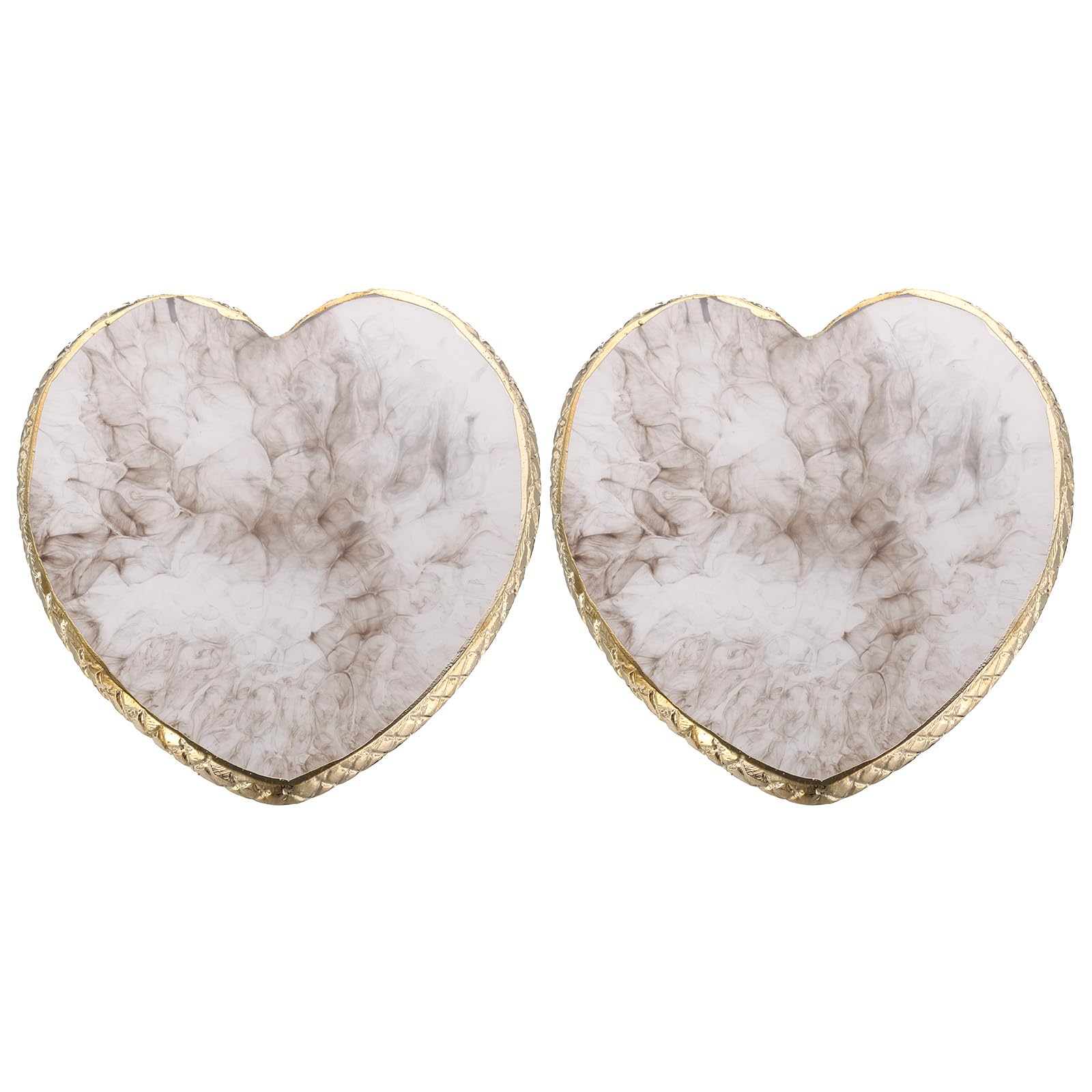 PATIKIL Resin Nail Art Palette, 2 Pack Nail Polish Mixing Palette Heart Shaped Gel Makeup Display Board Pallet Painting Tray Drawing Color Dish Holder, Gray