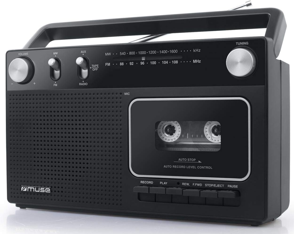 Muse M152 RC Retro Cassette Recorder with Recording Function, Battery