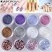 Nail Art Glitter,DANCINGNAIL 12 Pcs/Set Nail Glitter Sequins Nails Art Powder Glitter Mixed Sequins Decoration DIY Decoration