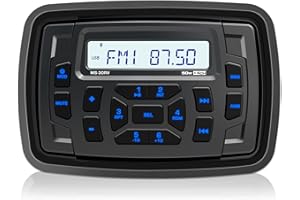 VOXXBASS Bluetooth Marine Radio Receiver Waterproof - 200 Watts Boat Stereo Head Unit with Subwoofer USB AUX AM FM for ATV UTV RZR Motorcycle Golf Cart Spa Powersports