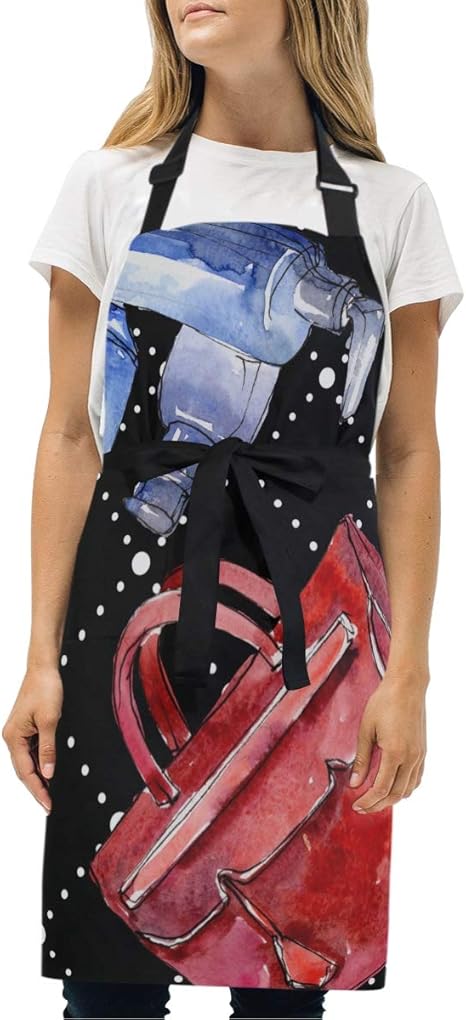 Amazon Patinisaエプロン ファッショナブルなスケッチグラマーイラスト水彩風 ファッションエプロン男性と女性の大人のスモックシェフ作業服パーソナライズされたカスタマイズさまざまな色のスタイル エプロン オンライン通販