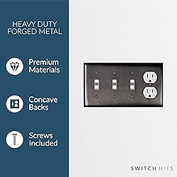 Switch Hits Satin Nickel Black Outlet Wall Plate