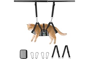 Ownpets Pet Grooming Hammock Harness for Cats & Small Dogs, Dog Hammock for Grooming with Carabiners & Handle pad, Pet Groomi