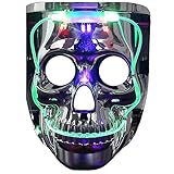 Light up Mask, DAXIN DX LED Halloween Scary Mask US Flag/Skeleton Costume for Men Women Kids,Led Clown Mask,Medium