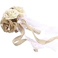 Royal Blue Wedding Bouquet - Handmade Silk Rose Bridal Bouquet With Crystal Pearls - View #10