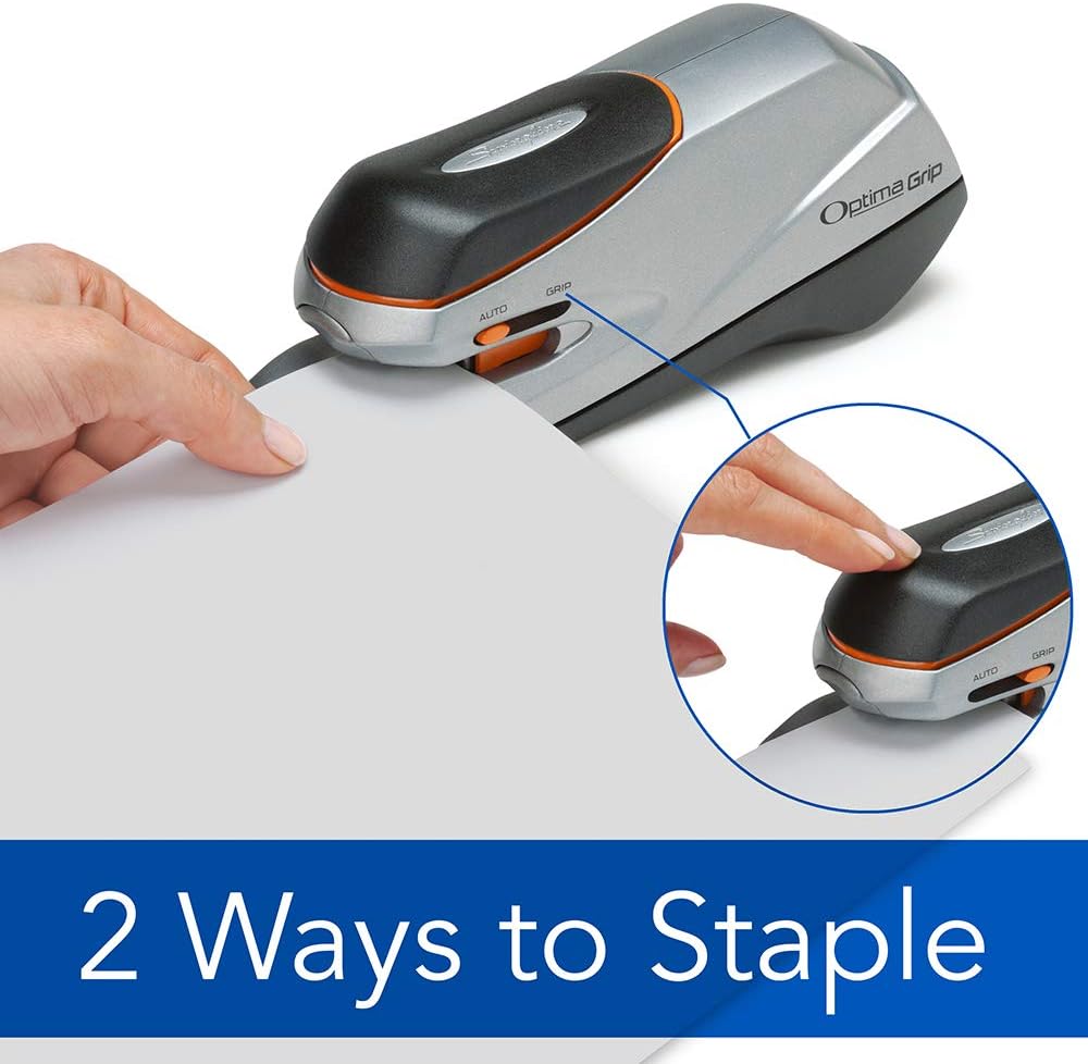 Swingline Electric Stapler, Optima Grip, 20 Sheet Capacity, Jam Free Stapler, Automatic Stapler with Paper Alignment Guide, Perfect for Home Office, Home School, and Classroom Teacher Supplies (48207) : Desk Staplers : Office Products