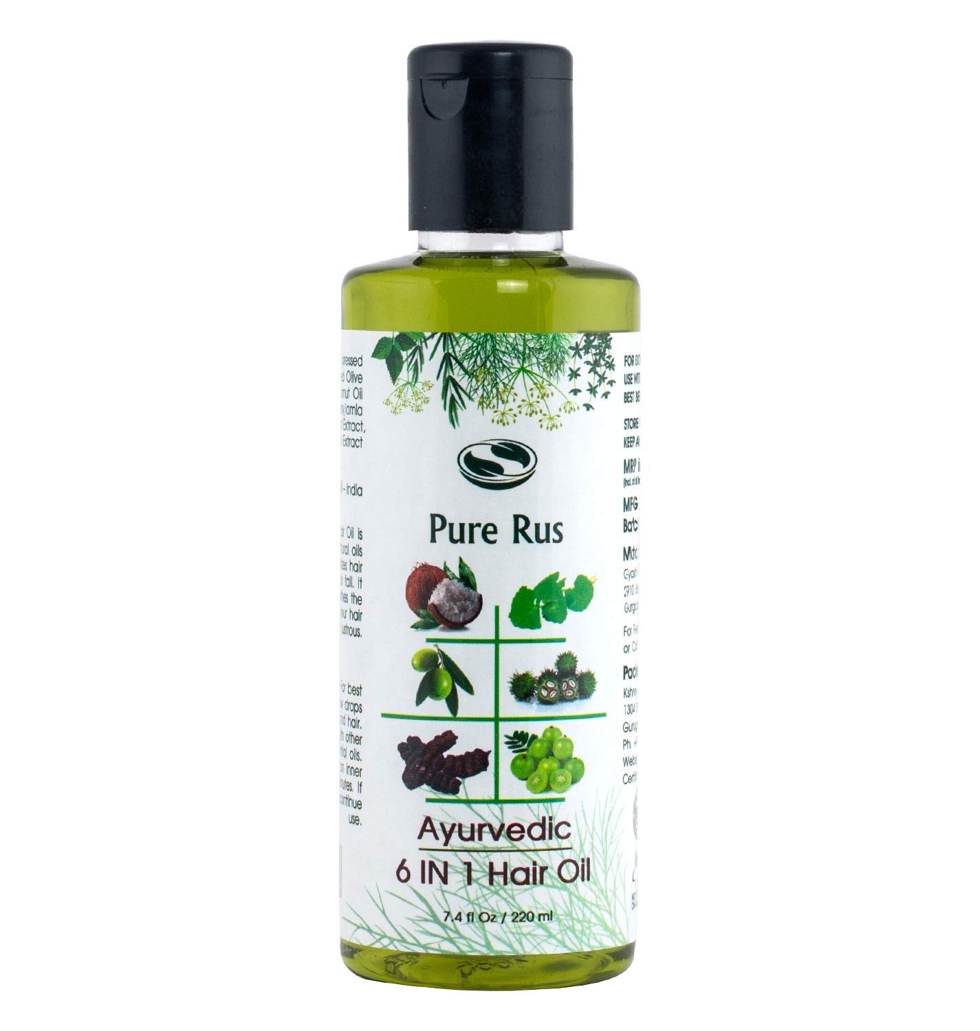 Buy Pure Rus 6 In 1 Ayurvedic Hair Oil For Hairfall Control 500ml