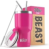 Beast 30 oz Tumbler Stainless Steel Vacuum Insulated Coffee Ice Cup Double Wall Travel Flask (Cupcake Pink)