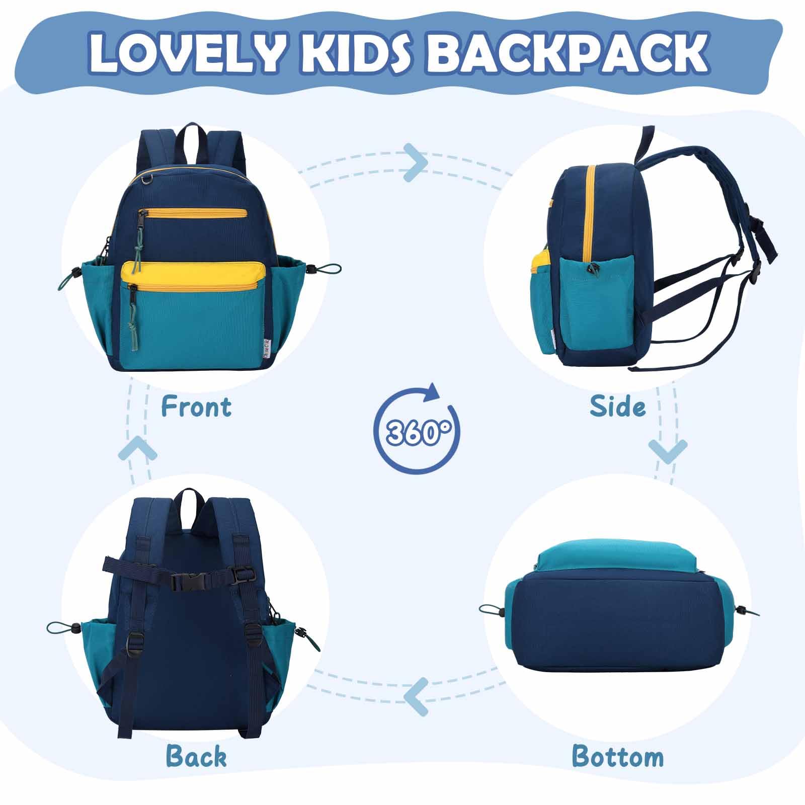 Chase Chic Rucksack Kinder,Kinderrucksack Jungen Mädchen für 5-8 Jahre,Wanderrucksack Schulrucksack mit Brustgurt für Kindergarten/Vorschule/Schule(Blauer-M) 7