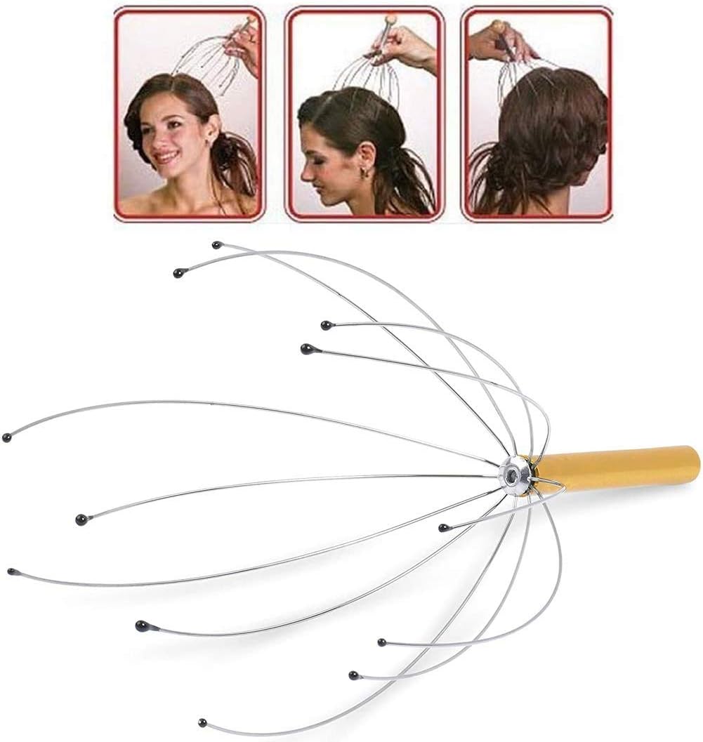 StaiBC Telescopic Back Scratcher (2 Pack) and Scalp Massagers(2Pack, Gold) Head Massager Scalp Scratcher for Head Body Relaxing: Health & Personal Care