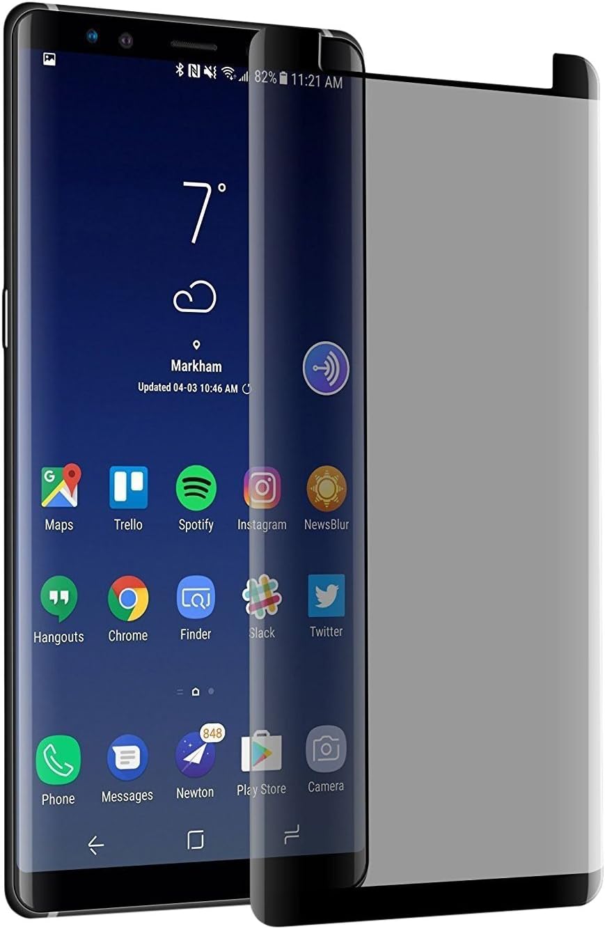 Granvan Privacy (Case Friendly) (Anti-Spy) (3D Curved) Tempered Glass Screen Protector for Samsung Galaxy Note 8