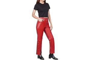 Decrum Real Leather Pants for Women - Comfortable Trendy Womens Lambskin Bottoms