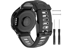 ISABAKE Watch Band Replacement for Garmin Forerunner 735XT/Approach S20 S5 S6 Soft Silicone Strap with Metal Buckle Compatible with 735xt/220/230/235/620/630