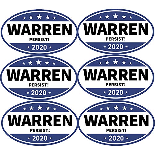 kortes 6 Pack Elisabeth Warren Magnet for 2020 President, Warren Magnetic Bumper Sticker for Patriot and Election Time, Stick on Cars, Refrigerator Etc - Persist, 6 X 3.5 Inch