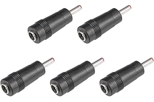 uxcell DC Power Connector 5.5x2.1mm Female Jack to 3.5x1.35mm Male Adapter Barrel Connector 5pcs