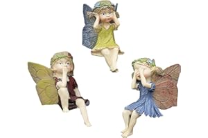 JIUMO Miniature Garden Fairy Figurines Fairy Garden Fairies Accessories Enchanted Garden Fairies Fairy Garden Miniatures Resin Fairy Figurine Sitting Fairies