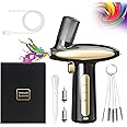 AirBrush Kit With Air Compressor 32PSI Airbrush kit Rechargeable Auto Handheld Cordless Airbrush Set Wireless, Barber Air Brush kit, Nail Art, Cake Decor, Makeup, Model Painting,(black gold)