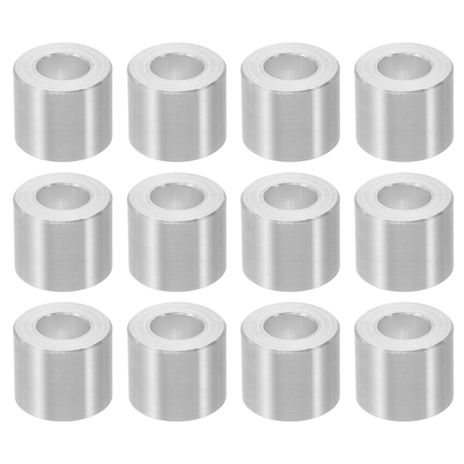 PATIKIL M6 Aluminum Spacers, 12 Pcs Metal Spacers Aluminum 6.2mm ID x 12mm OD x 10mm l Aluminum Spacer Screw Standoff Round for 1/4 or M6 Screw Bolts