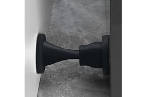 HOOFUS 1 Pack Rubber Door Stopper Self Adhesive,No Magnetic Door Stop,Wall Protector with Reusable Waterproof House Door Holder,No Need to Drill No Trace Door Catch (1, Black)