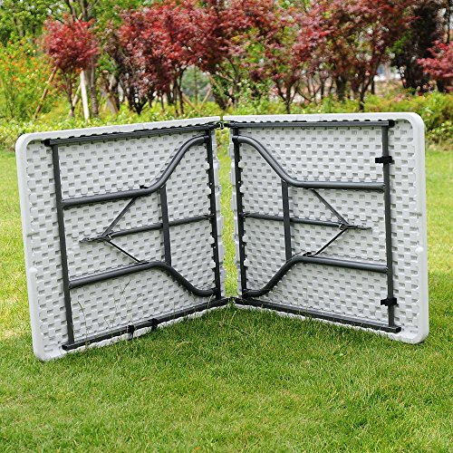 Soogo 6' Folding Table Portable Plastic Indoor Outdoor Picnic Party Dining Camping Table - Thumbnail 4