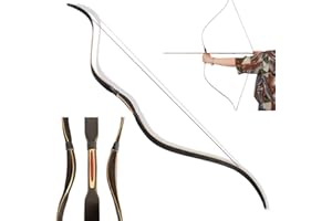 ZSHJGJR Traditional Handmade Longbow Horsebow 44" 52" Hunting Laminated Recurve Bow 6-35lbs for Youth Adult Archery Hunting P
