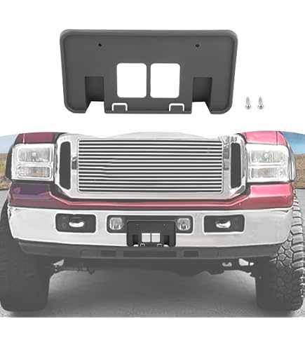 Front License Plate Bracket For 2011-2016 Ford F250 F350 F450 Super Duty - Black, Replaces BC3Z-17A385-AA