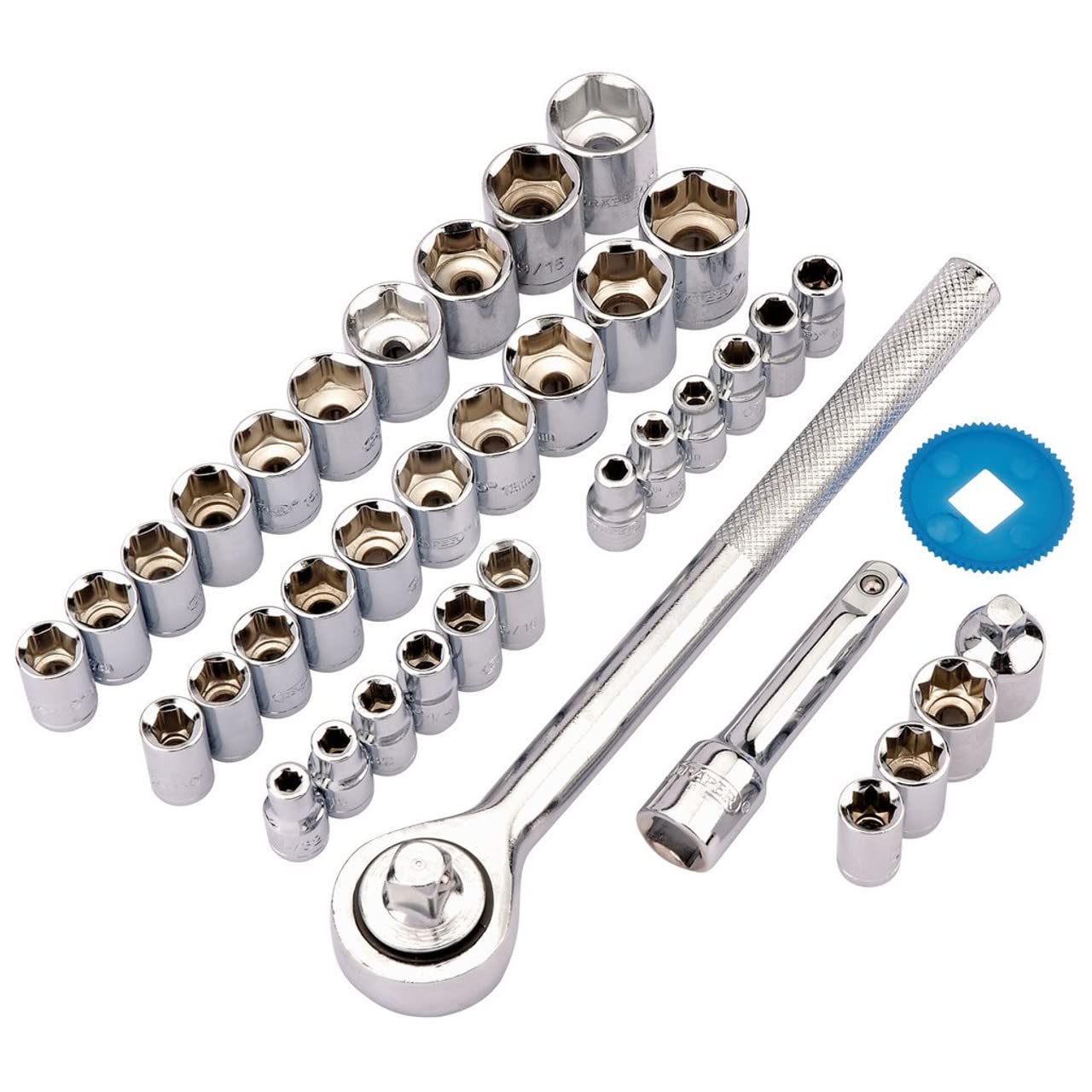 Draper 1 x 68836 1/4 3/" Sq Dr. Socket Set (39 Piece)