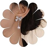 Erimberate Bohemian Crystal Bow Pearl Dangle Earrings Silver Cz Bow Tie Stud Earrings Long Tassel Chain Drop Earrings Small Rhinestone Pearl Earrings Jewelry for Women