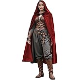 HOMELEX Renaissance Hooded Cloak Halloween Medieval Costume Cosplay Short Cape for Men and Women