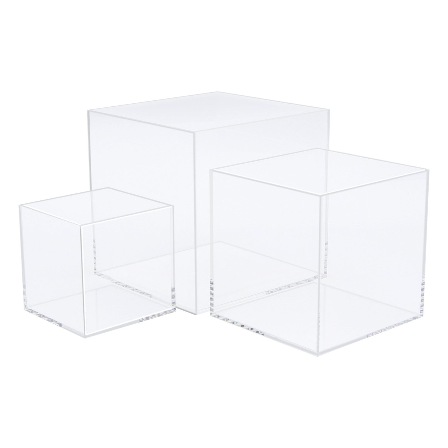Buy Cliselda 3pcs Clear Acrylic Display Boxes, Acrylic Cube Stand