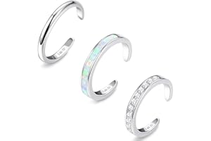 Jstyle 3PCS 14K Gold Filled Toe Rings for Women Adjustable Silver Gold Toe Ring Set Cute Opal CZ Daisy Flower Toe Rings Open Band Hawaiian Beach Summer Foot Jewelry for Women