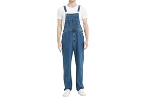 Bib Overalls for Men Denim, Relaxed Fit