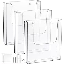 Acrylic Brochure Holder 8.5 X11", 4 Tier Clear Literature Magazine Stand Removable Divider 4 X 9 Pamphlet Display Brochure Business Card Holders Wall M - View #3