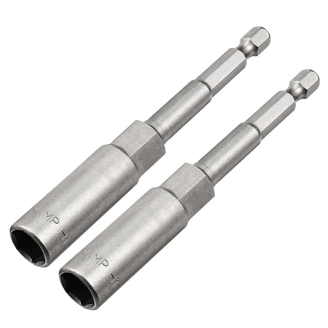 Sourcingmap 2 Pcs 1/4" Quick-Change Hex Shank 10mm Nut Setter Driver Drill Bit, 100mm Length, Metric No-Magnetic