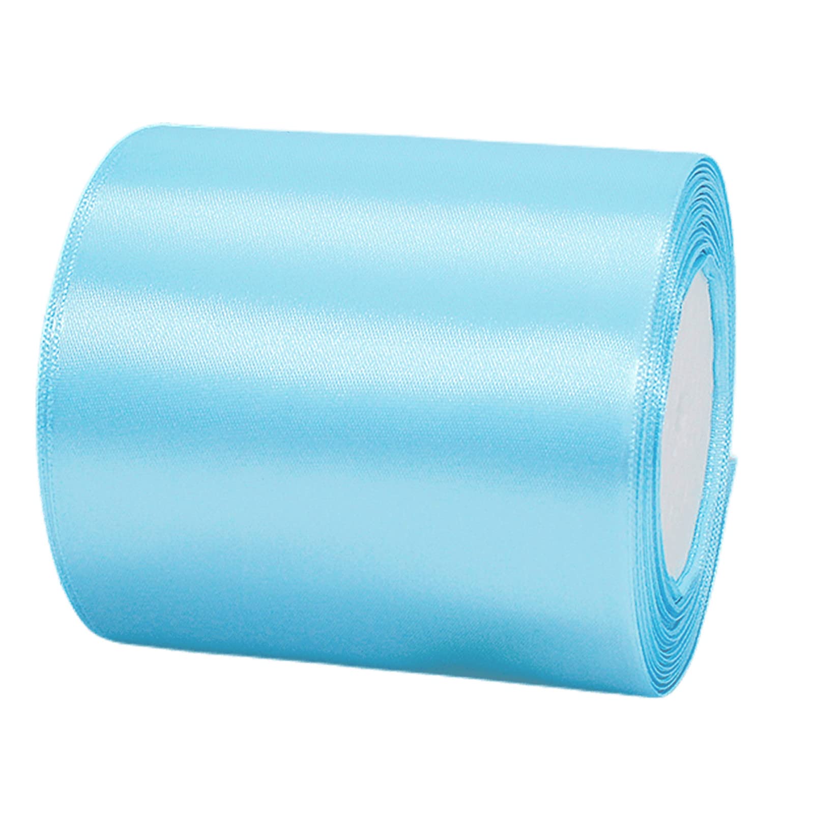 100mm Wide Thick Pastel Blue Ribbon for Gift Wrapping,22m 4Inch Large Fabric Satin Ribbon Baby Blue Bow for Gift Wrapping,Ribbons for Crafting,Hair,Wedding,Car,Presents,Cake,Christmas Decorations
