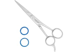 Green Max Hair Scissors, Hair Cutting Barber Scissors, Sharp Blades, Razor Edge, Stainless Steel Salon Hairdressing Sharp Scissors for Men Women -6.5" (Silver)