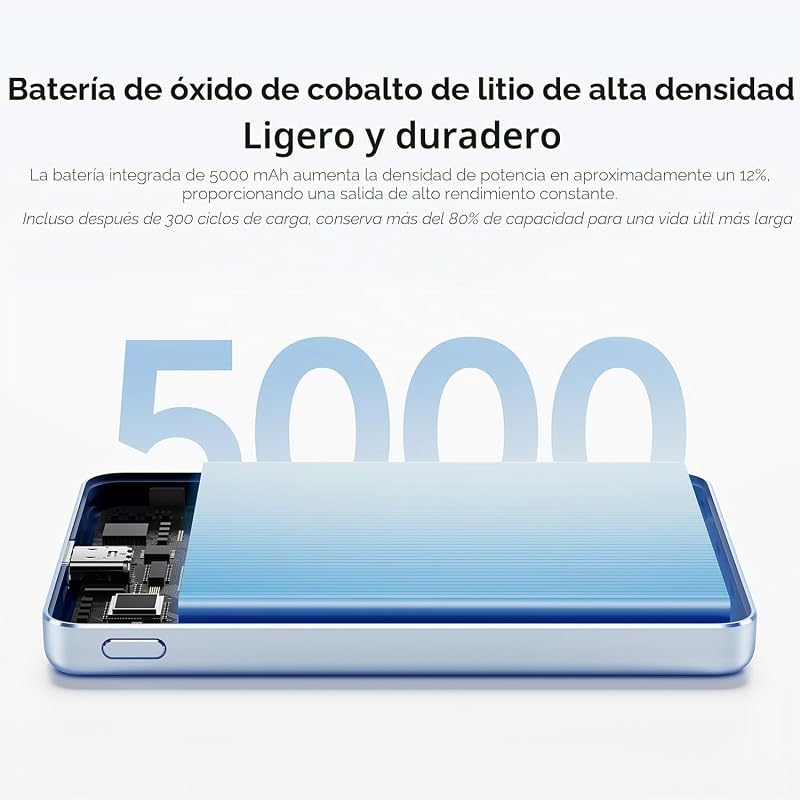 Super Slim Magnetic Power Bank 5000 Negro