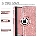 GUAGUA iPad 2 Case iPad 3 Case iPad 4 Case Glitter Sparkly 360 Degree Rotating Stand Full Body Cover Luxury PU Leather Stylus Holder Smart Auto Wake/Sleep Protective Case for iPad 2/3/4 Pink