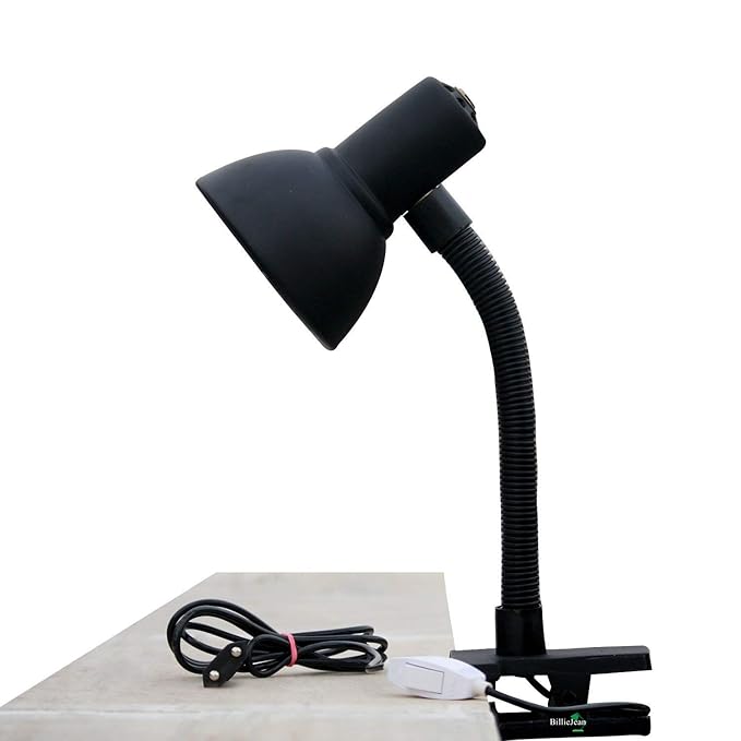WEMEX Aluminium Clamp Table Lamp (Black, 38cm)
