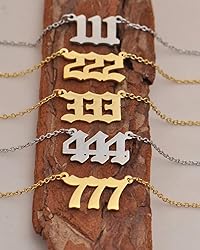GR859C Lucky Number Necklace 888 Gold Pendant Angel