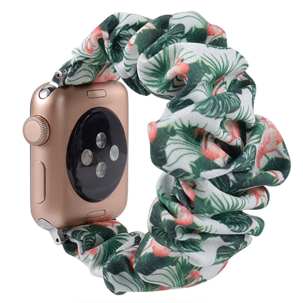 juanxian Scrunchie Elastic Watch Wristbands Replacement for Apple Watch, Soft and Stretchy Watch Scrunchy Strap Compatible with iWatch Series1-5 (38MM/40MM, 42MM/44MM)