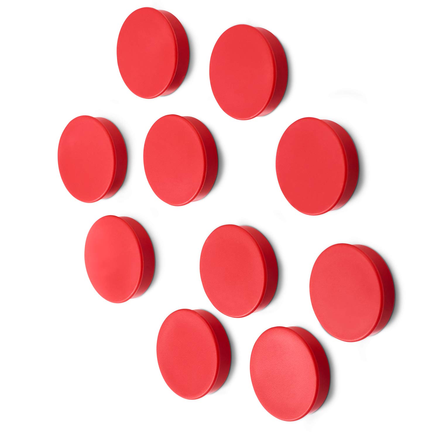 Scribble Strong Colourful Round Refrigerator and Whiteboard Magnets, Perfect for Homes and Offices,36mm Diameter (12 Pack) (Red)