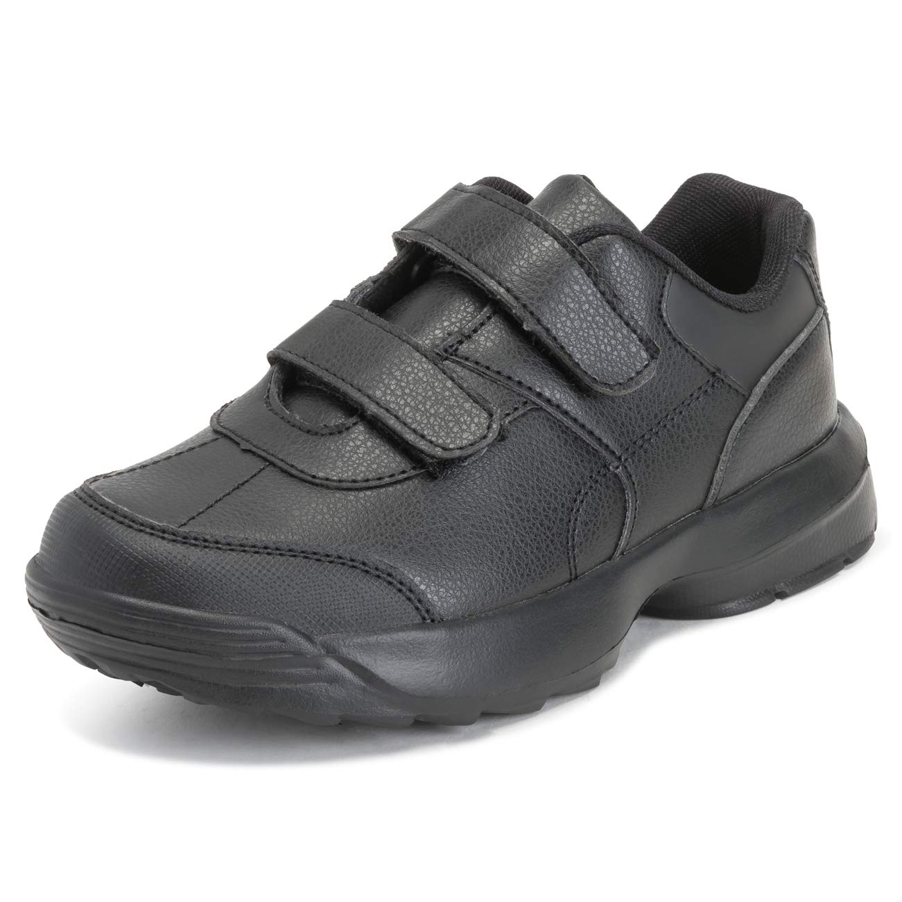 Get Fit Unisex Kids Back To School Smart Casual Shoes Plain Boys Girls Shoes Trainers - All Black - UK2/EU34 - BS0307