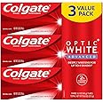 Colgate Optic White Advanced Teeth Whitening Toothpaste, 2% Hydrogen Peroxide Toothpaste, Sparkling White, 3.2 Oz, 3 Pack