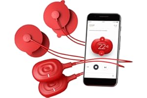 Therabody PowerDot 2.0 Duo - Stim TENS Unit for Pain Relief - Bluetooth Electrical Muscle Stimulation Device, 2 Smart Wireless NMES & TENS Pods for Muscle Pain, PMS and Menstrual Period Cramps - Red
