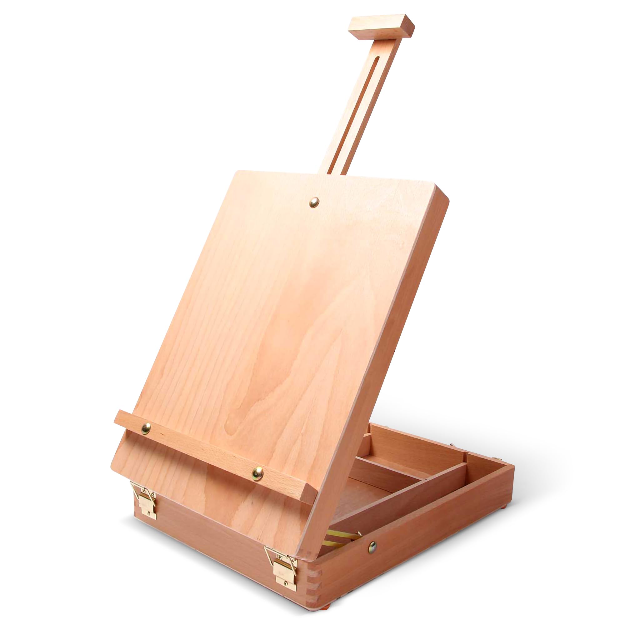 ARTISTIK Wooden Tabletop Box Easel with Adjustable Height & Angle – Solid Beechwood Artist Easel for Sketching & Painting – Portable Storage Art Box with Sturdy Handle — image 1
